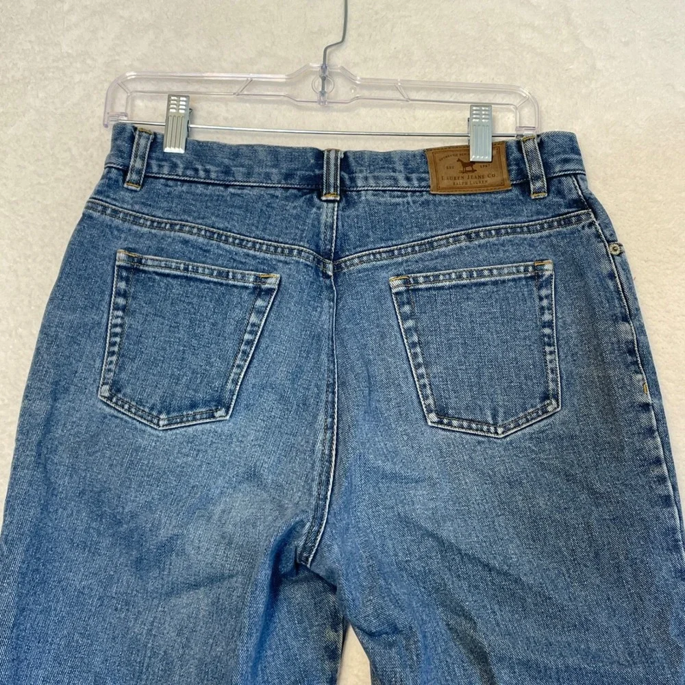 VTG Lauren Ralph Lauren High Rise Mom Jeans Medium Wash Tapered Leg Petite 10P